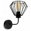 industrialny kinkiet scienny z metalu czarny