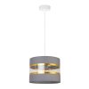 nowoczesna lampa wiszaca elegance gold abazur w pasy