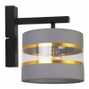 nowoczesna lampa kinkiet elegance gold z abazurem
