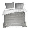SATÉNOVÉ LOŽNÍ POVLEČENÍ EVA MINGE H 220X200 CM, 2 KS 70X80 CM ŠEDÁ