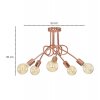 oryginalna lampa loft 5 punktowa edison miedziana
