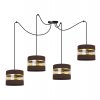 elegancka lampa wiszaca spider elegance gold z abazurami