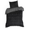 CHLUPATÉ POVLEČENÍ TIFFANY 200X220 CM, 2 KS 70X80 CM ČERNÉ