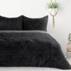 CHLUPATÉ POVLEČENÍ TIFFANY 200X220 CM, 2 KS 70X80 CM ČERNÉ
