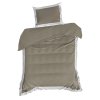 SATÉNOVÉ POVLEČENÍ LAURA 200X220 CM, 2 KS 70X80 CM TMAVĚBÉŽOVÉ