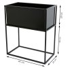 KOVOVÝ KVĚTINÁČ SE STOJÁNEM RECT 50X24X44 CM ČERNÁ