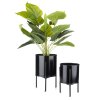 KOVOVÝ KVĚTINÁČ SE STOJÁNEM BLCK 24X14 CM ČERNÁ