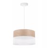 lampa wiszaca wood elegancki bialy abazur nad stol lub sofe fornir