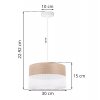 lampa wiszaca wood elegancki bialy abazur nad stol lub sofe fornir