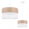 lampa wiszaca wood elegancki bialy abazur nad stol lub sofe fornir