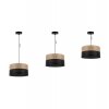 lampa sufitowa wood czarny abazur z drewniana naturalna okleina