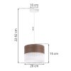 lampa sufitowa wood bialy abazur loft o srednicy 20cm fornir orzechowy