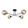 lampa sufitowa asturia czarny zyrandol na 4 zarowki zlote klosze glamour e27