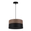 lampa wiszaca wood czarny abazur z dodatkiem orzechowego forniru