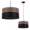 lampa wiszaca wood czarny abazur z dodatkiem orzechowego forniru