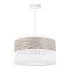 lampa wiszaca wood elegancki bialy abazur nad stol lub sofe fornir
