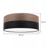 lampa typu plafon z abazurem wood okragla 40cm srednicy na 3 zrodla swiatla e27