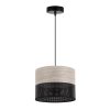 lampa sufitowa wood pojedynczy czarny abazur z fornirem debowym 20cm
