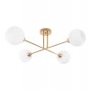 lampa wiszaca asturia sufitowa zlota biale klosze kule 4 zrodla swiatla e27