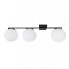 lampa sufitowa typu plafon alta czarna konstrukcja z bialymi kloszami loft 3xe14