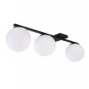lampa sufitowa typu plafon alta czarna konstrukcja z bialymi kloszami loft 3xe14