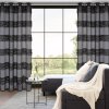 ZÁCLONA NA KROUŽCÍCH MARGARET 140X250 CM ČERNÁ