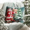 VÁNOČNÍ DEKORAČNÍ POVLAK NA POLŠTÁŘ SANTA6 45X45 CM VZOROVANÁ
