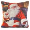 VÁNOČNÍ DEKORAČNÍ POVLAK NA POLŠTÁŘ SANTA3 45X45 CM VZOROVANÁ