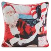 VÁNOČNÍ DEKORAČNÍ POVLAK NA POLŠTÁŘ SANTA2 45X45 CM VZOROVANÁ