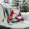 VÁNOČNÍ DEKORAČNÍ POVLAK NA POLŠTÁŘ SANTA1 45X45 CM VZOROVANÁ
