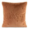 VÁNOČNÍ DEKORAČNÍ POVLAK NA POLŠTÁŘ MERRY2 45X45 CM MEDOVÁ