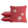 VÁNOČNÍ DEKORAČNÍ POVLAK NA POLŠTÁŘ SNOWFLAKE4 40X40 CM VZOROVANÁ