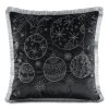 VÁNOČNÍ DEKORAČNÍ POVLAK NA POLŠTÁŘ HOLLY 45X45 CM ČERNÁ