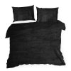 FLEECOVÉ POVLEČENÍ FLANO2 200X220 CM, 2 KS 70X80 CM ČERNÉ