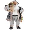 VÁNOČNÍ FIGURKA SANTA 80 CM ŠEDÁ