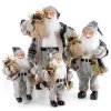 VÁNOČNÍ FIGURKA SANTA 40 CM ŠEDÁ