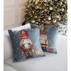 VÁNOČNÍ GOBELÍNOVÁ DEKORAČNÍ POVLAK NA POLŠTÁŘ NUTCRACKER 45X45 CM VZOROVANÁ