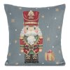VÁNOČNÍ GOBELÍNOVÁ DEKORAČNÍ POVLAK NA POLŠTÁŘ NUTCRACKER 45X45 CM VZOROVANÁ