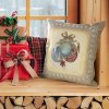 VÁNOČNÍ GOBELÍNOVÁ DEKORAČNÍ POVLAK NA POLŠTÁŘ MERRY2 45X45 CM VZOROVANÁ