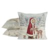 VÁNOČNÍ GOBELÍNOVÁ DEKORAČNÍ POVLAK NA POLŠTÁŘ VILLAGE 45X45 CM VZOROVANÁ