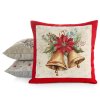 VÁNOČNÍ GOBELÍNOVÁ DEKORAČNÍ POVLAK NA POLŠTÁŘ MERRY 45X45 CM VZOROVANÁ