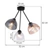 lampa sufitowa venice 3 szklane klosze kolorowe szklo zyrandol dekoracyjny loft 3xe27