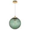 lampa wiszaca cannes sufitowa pojedynczy zyrandol zielony krysztal kula nad stol glamour