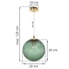 lampa wiszaca cannes sufitowa pojedynczy zyrandol zielony krysztal kula nad stol glamour