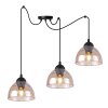 lampa sufitowa venice wiszaca potrojny zyrandol typu pajak miodowe szklo loft nad stol