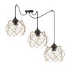 lampa wiszaca stella sufitowa czarny pajak ze zlotym kloszem loft glamour nad stol i wyspe 3xe27