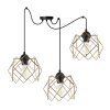lampa wiszaca stella sufitowa czarny pajak ze zlotym kloszem loft glamour nad stol i wyspe 3xe27