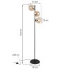 lampa stojaca podlogowa siena czarno zlota bursztynowe szklane kule glamour wylacznik 3xe27