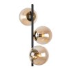 lampa stojaca podlogowa siena czarno zlota bursztynowe szklane kule glamour wylacznik 3xe27