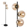 lampa stojaca podlogowa siena czarno zlota bursztynowe szklane kule glamour wylacznik 3xe27